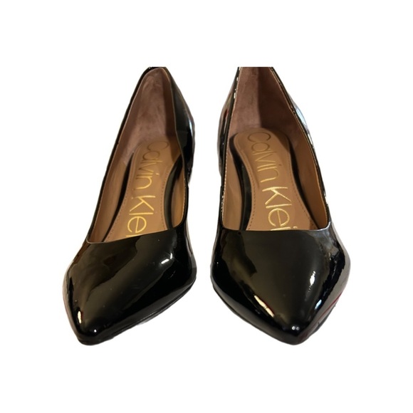 Calvin Klein Gayle Black Pointed-Toe, Slip On, Leather Pump Heels, Size 6M, NWOT - Picture 2 of 6